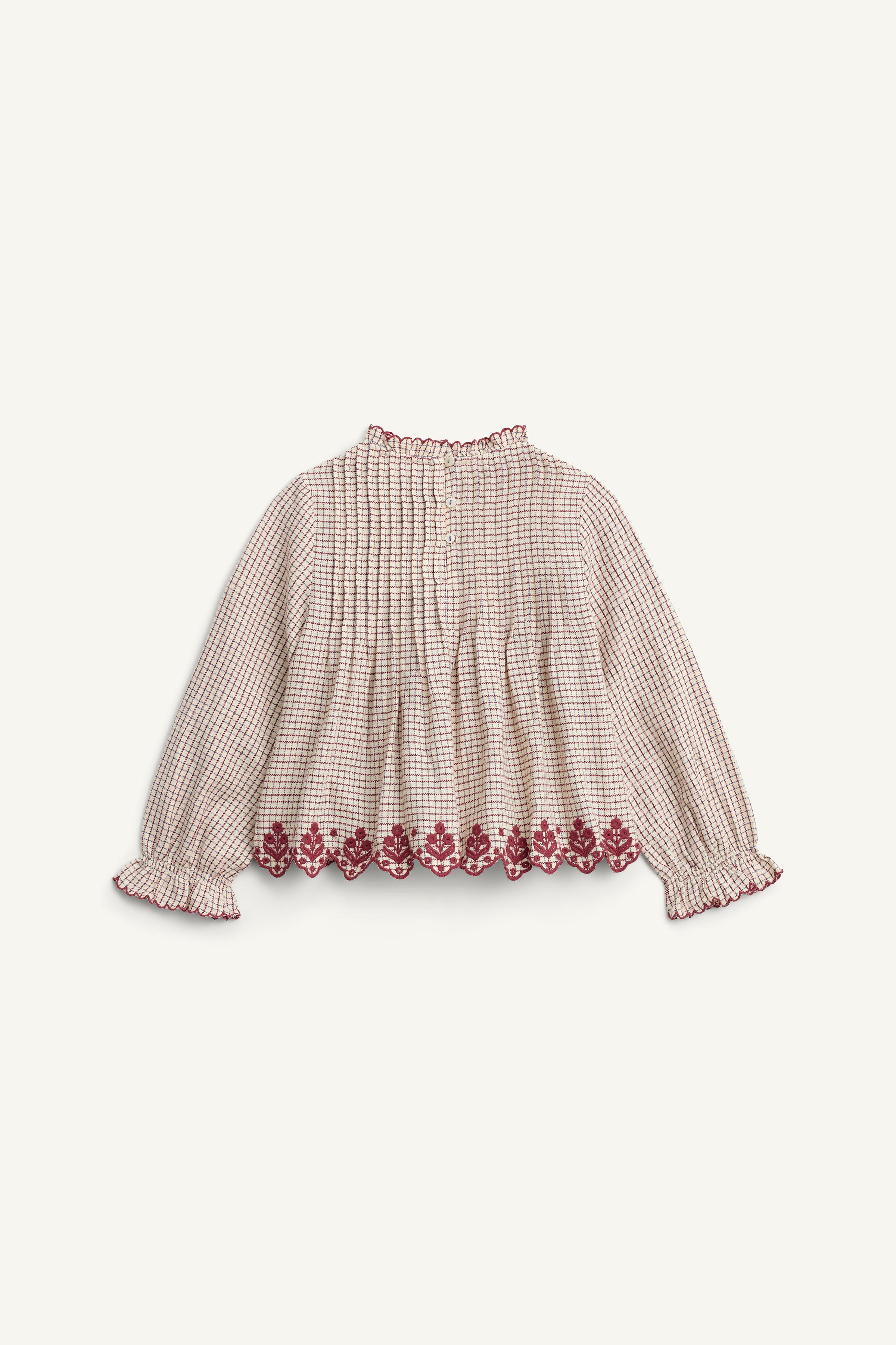 EMBROIDERED GINGHAM BLOUSE LIMITED EDITION